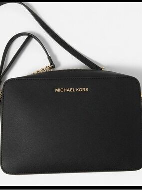Michael Kors Black Crossbody with Gold Hardware